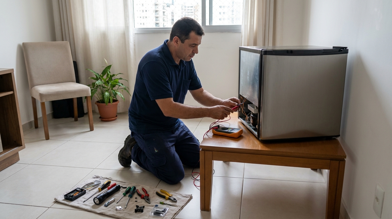 Técnico de conserto de frigobar em residência em Mogi das Cruzes‑SP